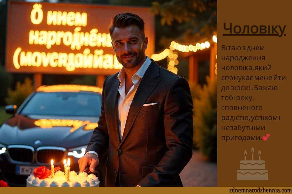 Привітання з Днем Народження Чоловіку